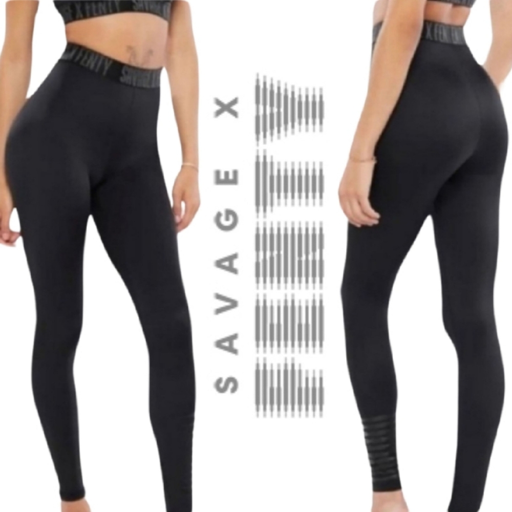 Savage X Fenty Logo Leggings In Black